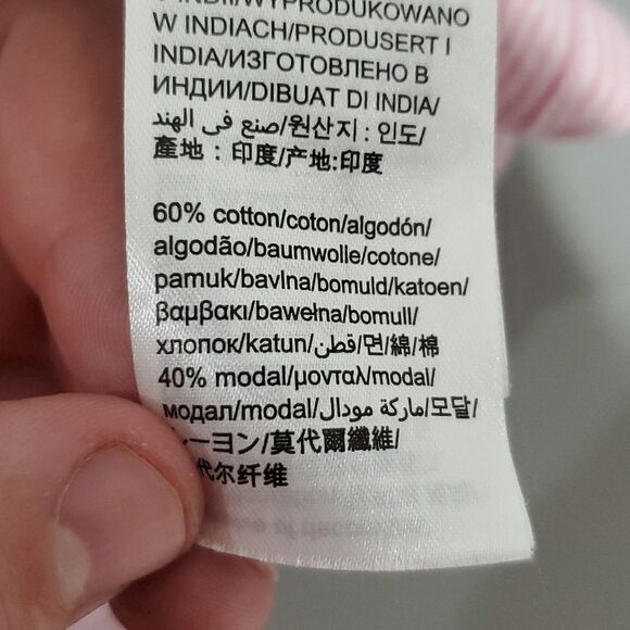 CALVIN Klein pink and white pinstriped medium short sleeve shirt - Picture 6 of 6